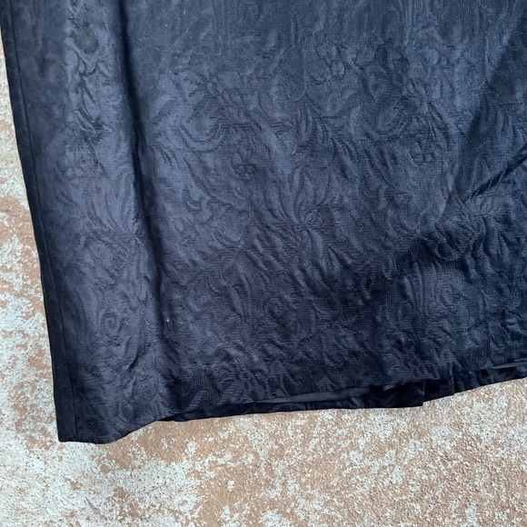 Vtg 90s Embossed Skirt Mini Sz 10 Blk Floral Wool Silk Blend Witchy Whimsi Goth - Picture 3 of 14